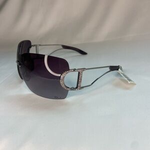 Dior DIORLY 1 Sunglasses Black Lenses with Pink Rhinestones